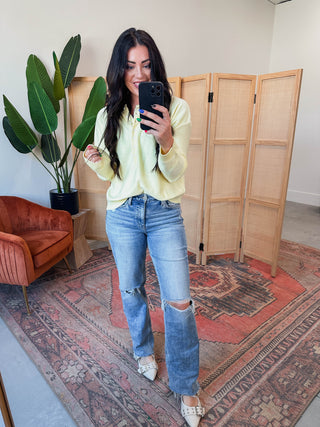 Kiara Henley Sweater-Lemon