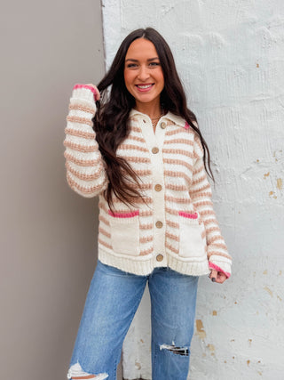 Tara Striped Cardigan
