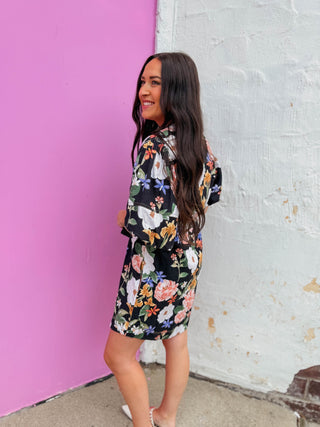Meg Floral Denim Mini Dress