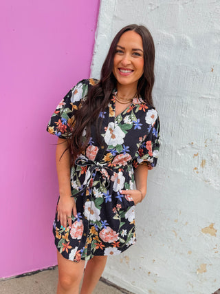 Meg Floral Denim Mini Dress