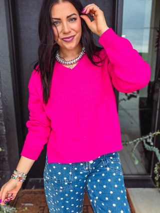Kristen Sweater-Fuchsia