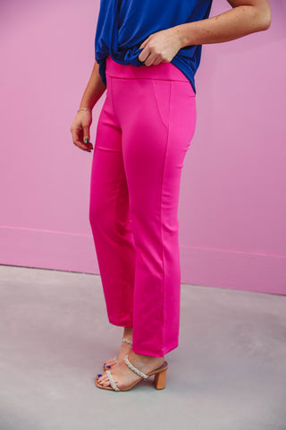 Kelsey Straight Leg Trousers-Hot Pink