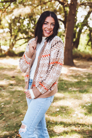 Bradi Cardigan Jacket-Tan