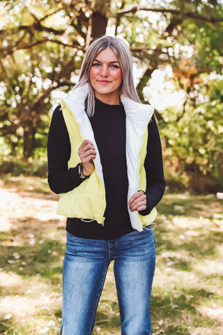 Malia Reversible Vest-Lemon