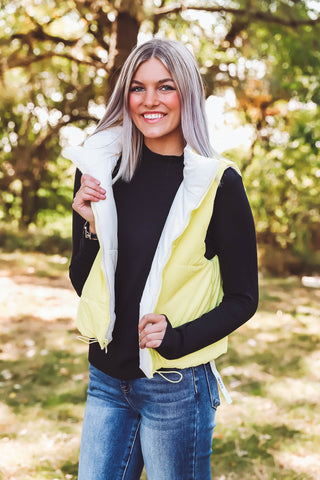 Malia Reversible Vest-Lemon