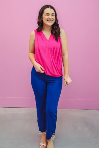 Kelsey Straight Leg Trousers-Royal Blue