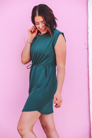 Miranda Mini Dress-Hunter Green