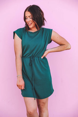 Miranda Mini Dress-Hunter Green