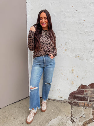 Gemma Leopard Sweater-Mocha