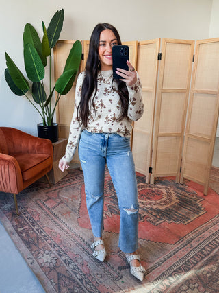 Francis Floral Sweater-Ivory