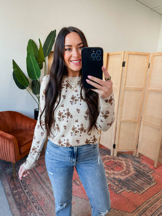 Francis Floral Sweater-Ivory
