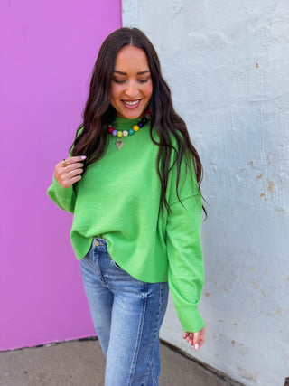 Ava Sweater-Apple Green