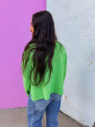 Ava Sweater-Apple Green