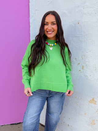 Ava Sweater-Apple Green