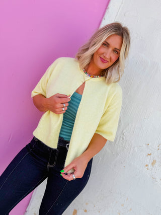 Lilly Cardigan-Lemon