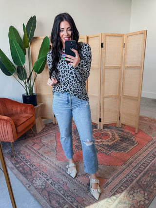 Gemma Leopard Sweater-H. Grey