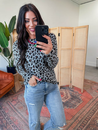 Gemma Leopard Sweater-H. Grey