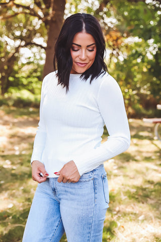 Lilah Knit Top-White