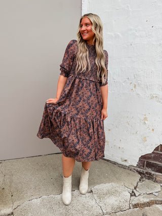 Ophelia Floral Midi Dress