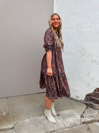 Ophelia Floral Midi Dress