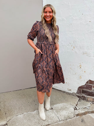 Ophelia Floral Midi Dress