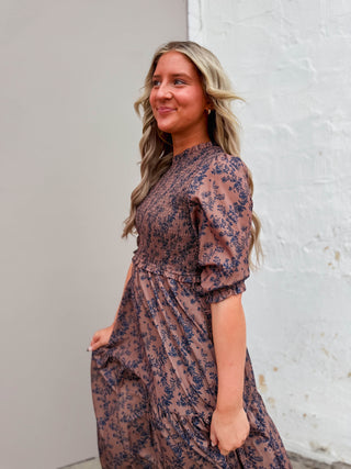 Ophelia Floral Midi Dress