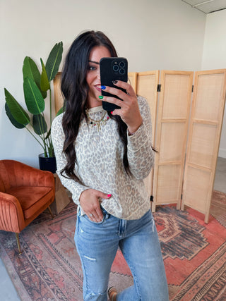 Kova Leopard Sweater-Caramel