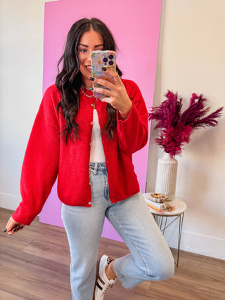 Main Character Cardigan-Red