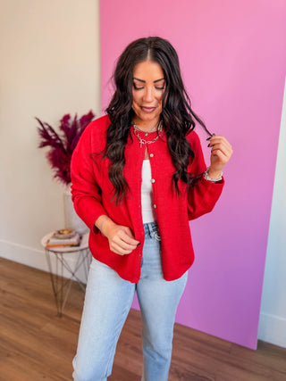 Main Character Cardigan-Red