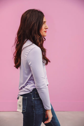 Karter Long Sleeve Top-Lilac