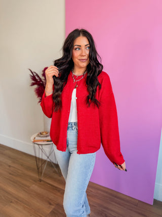 Main Character Cardigan-Red