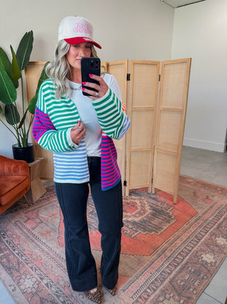 Caroline Striped Cardigan