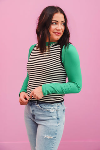 Karter Long Sleeve Top-Kelly Green