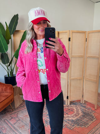 Adrianna Quilted Corduroy Jacket