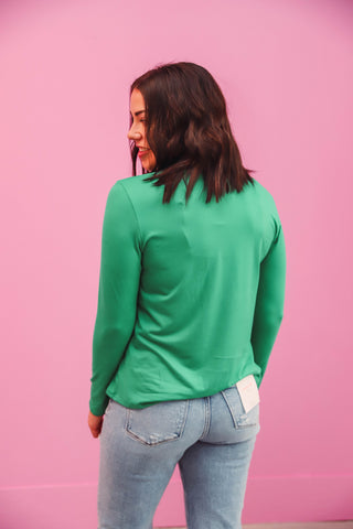 Karter Long Sleeve Top-Kelly Green