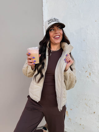 Chandler Quilted Jacket-Khaki