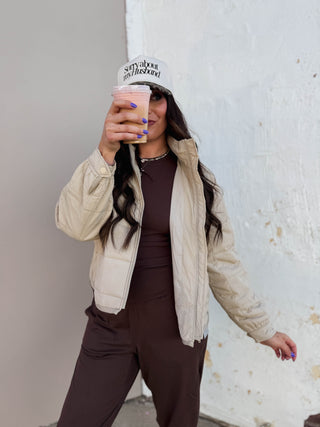 Chandler Quilted Jacket-Khaki