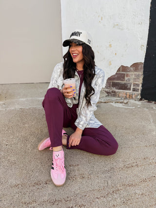 Essential Ribbed Tee-Dark Plum