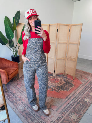 Kamden Leopard Cargo Overalls