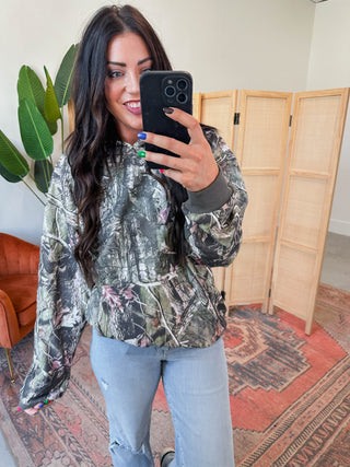 Elevated Essential Hoodie-Olive Camo