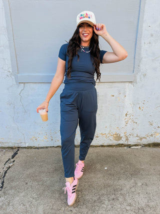 Venice Barrel Active Pants-Midnight Navy