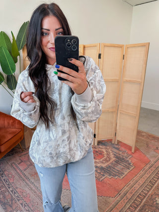 Elevated Essential Hoodie-Grey Camo