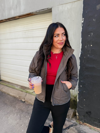 Chandler Quilted Jacket-Charcoal