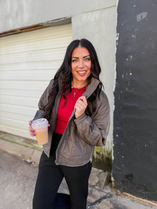 Chandler Quilted Jacket-Charcoal