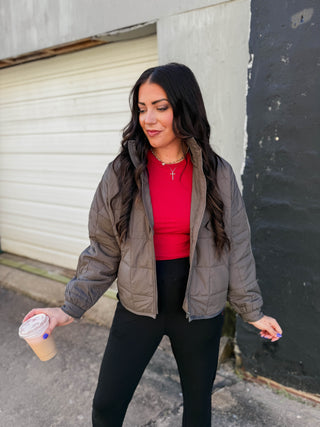 Chandler Quilted Jacket-Charcoal