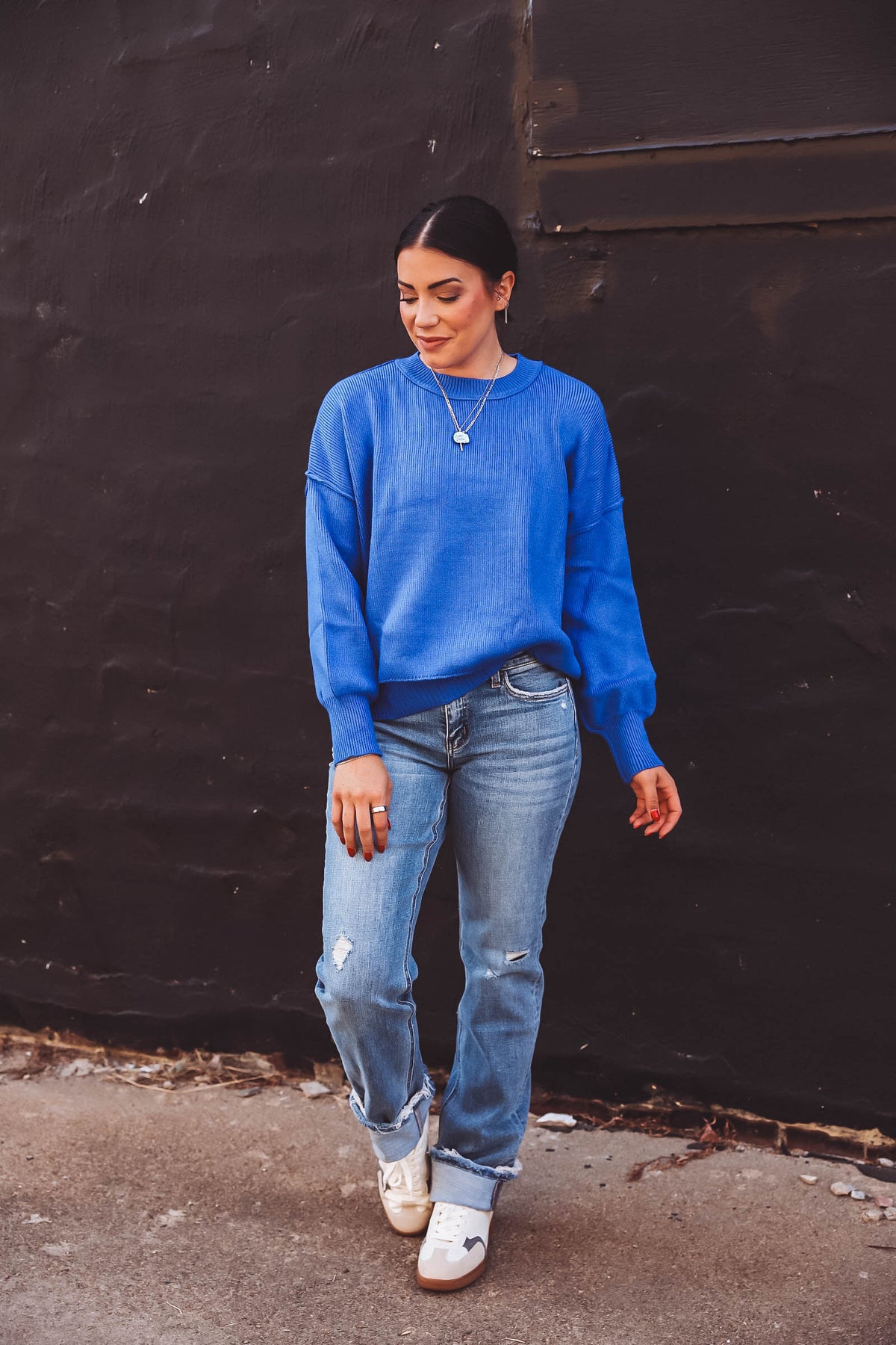 Riley Sweater-Royal Blue