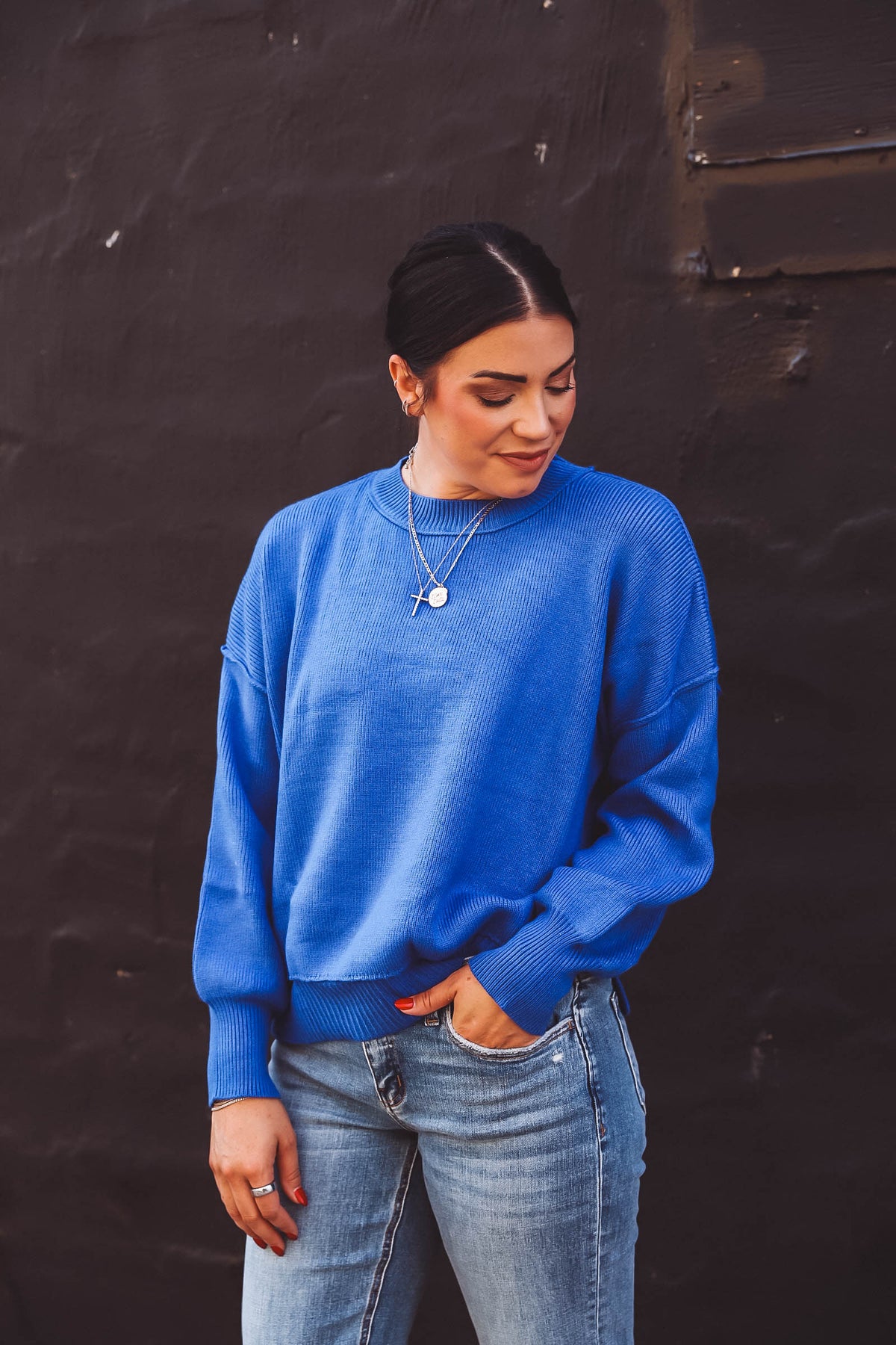 Riley Sweater-Royal Blue