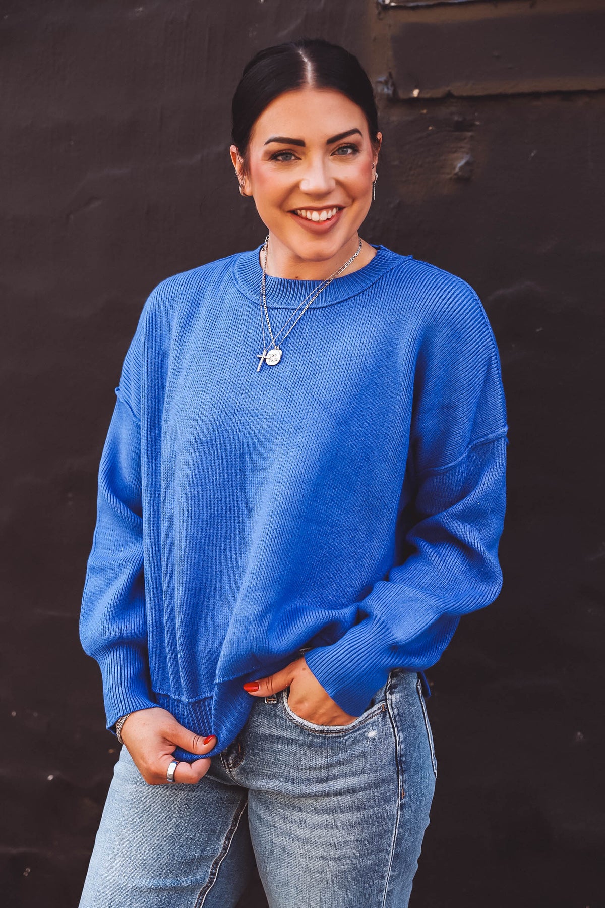 Riley Sweater-Royal Blue