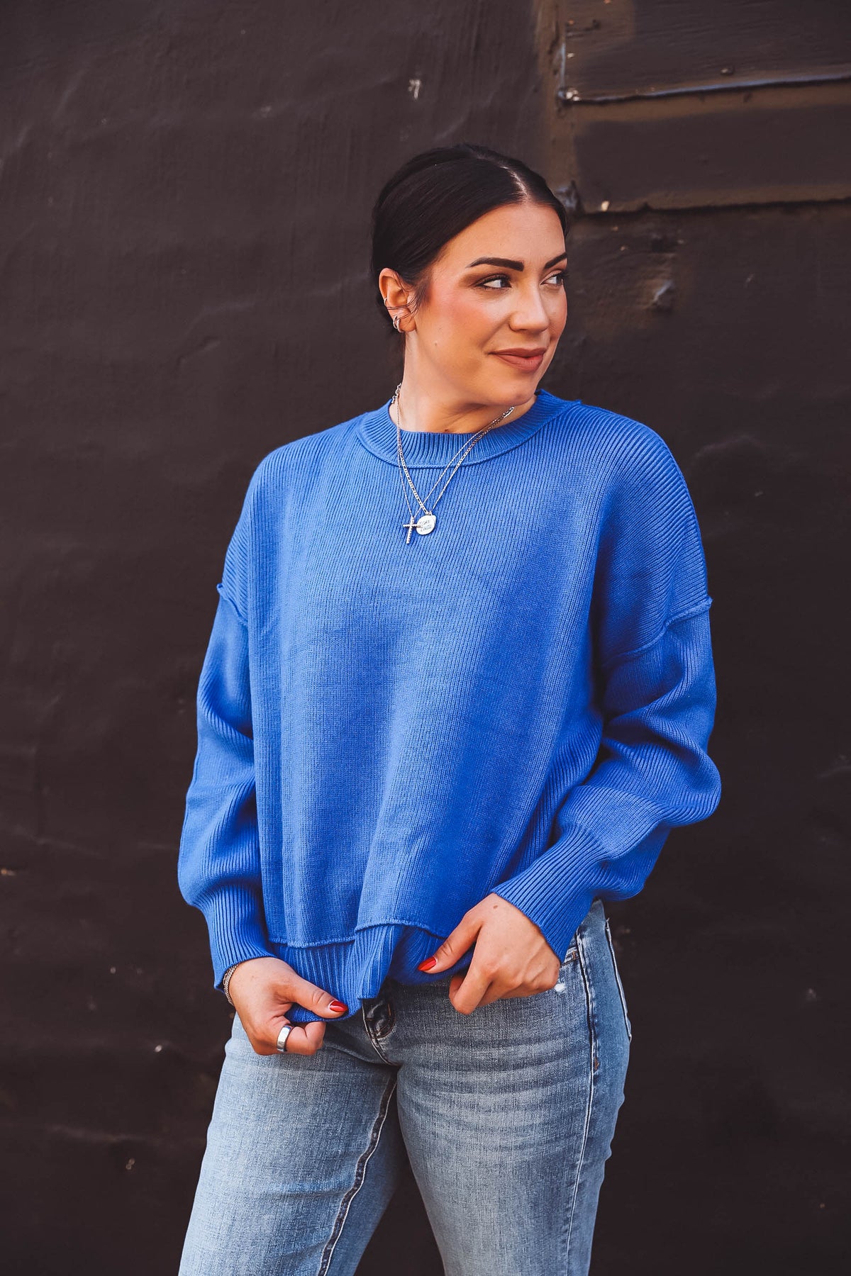 Riley Sweater-Royal Blue