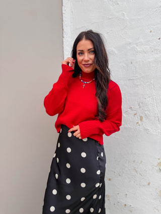 Uptown Sweater-Red
